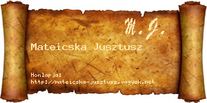 Mateicska Jusztusz névjegykártya